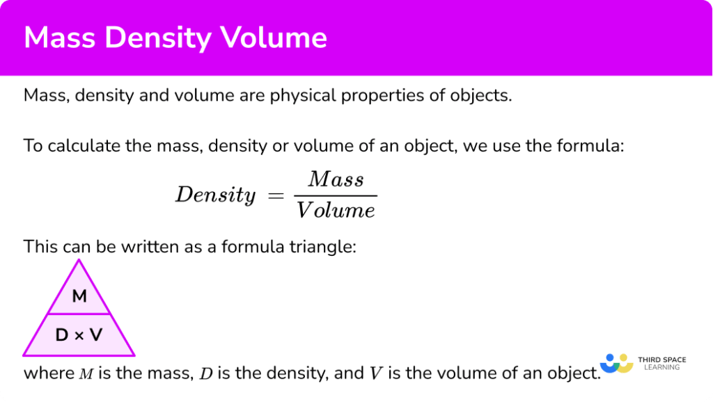 Mass Density Volume - GCSE Maths - Steps & Examples