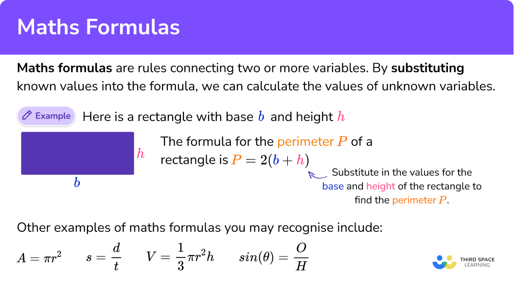What are maths formulas?