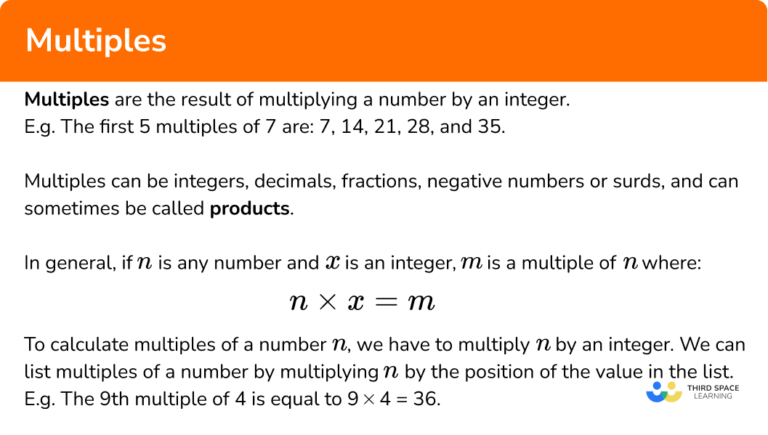 Multiples Gcse Maths Steps Examples And Worksheet 3029