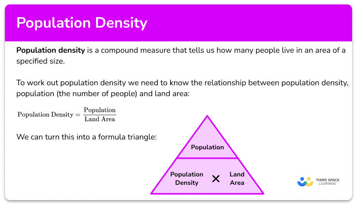 Population Density GCSE Maths Steps Examples Worksheet