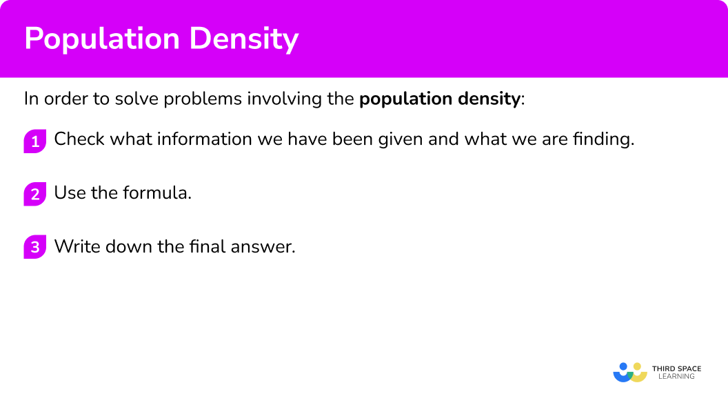 Explain how to use population density