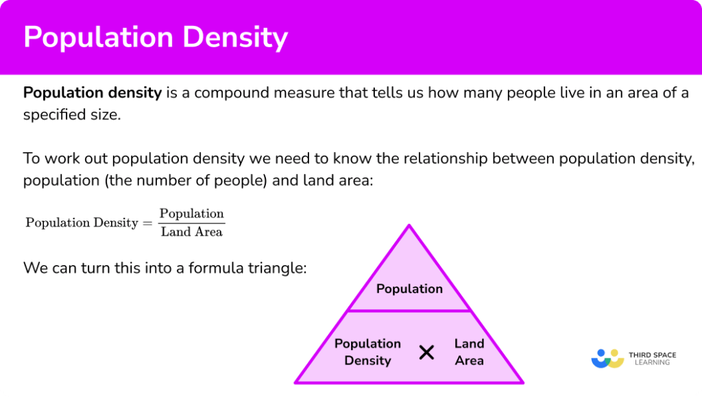 Population Density GCSE Maths Steps Examples Worksheet