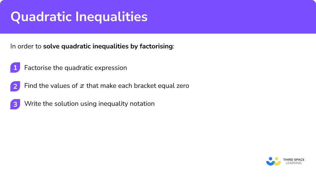 How to solve quadratic inequalities by factorising