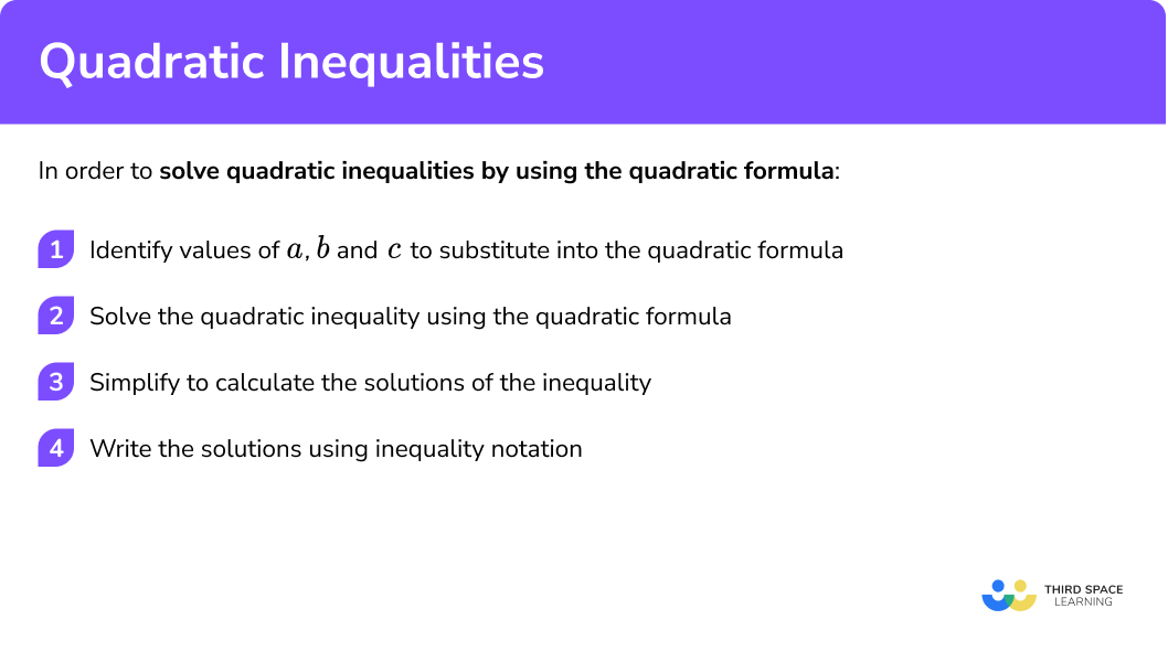 How to solve quadratic inequalities by using the quadratic formula