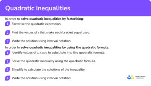 Quadratic Inequalities - GCSE Maths - Steps, Examples & Worksheet