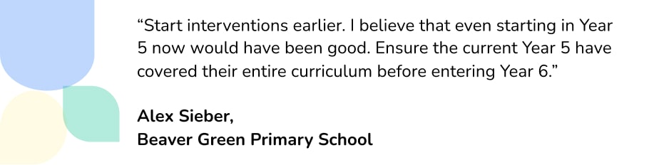 Quote about starting SATs maths interventions earlier
