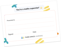 Printable Maths Superstar Certificate