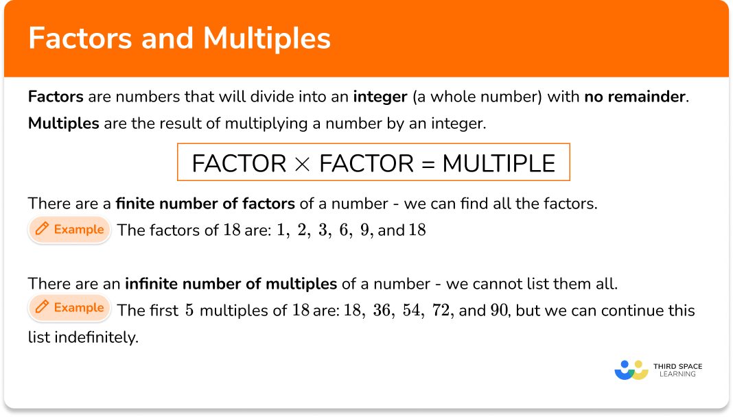 Factors And Multiples GCSE Maths Steps Examples