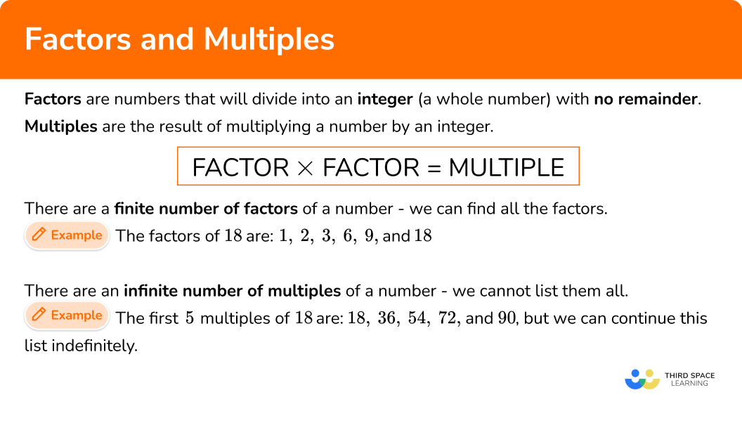 What are factors and multiples?