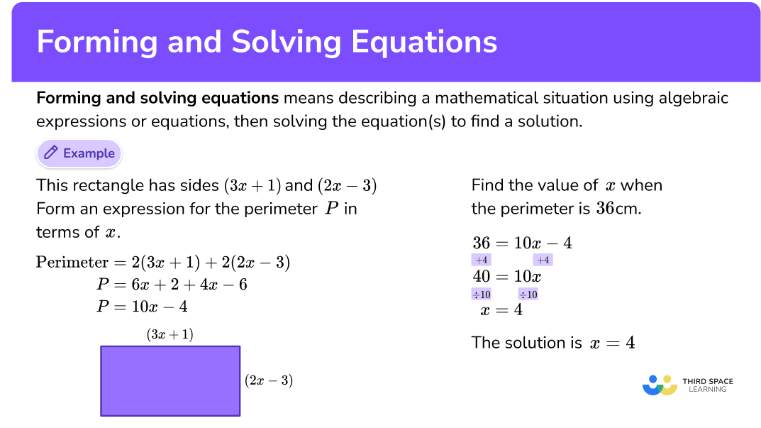 Forming And Solving Equations GCSE Maths Steps Examples