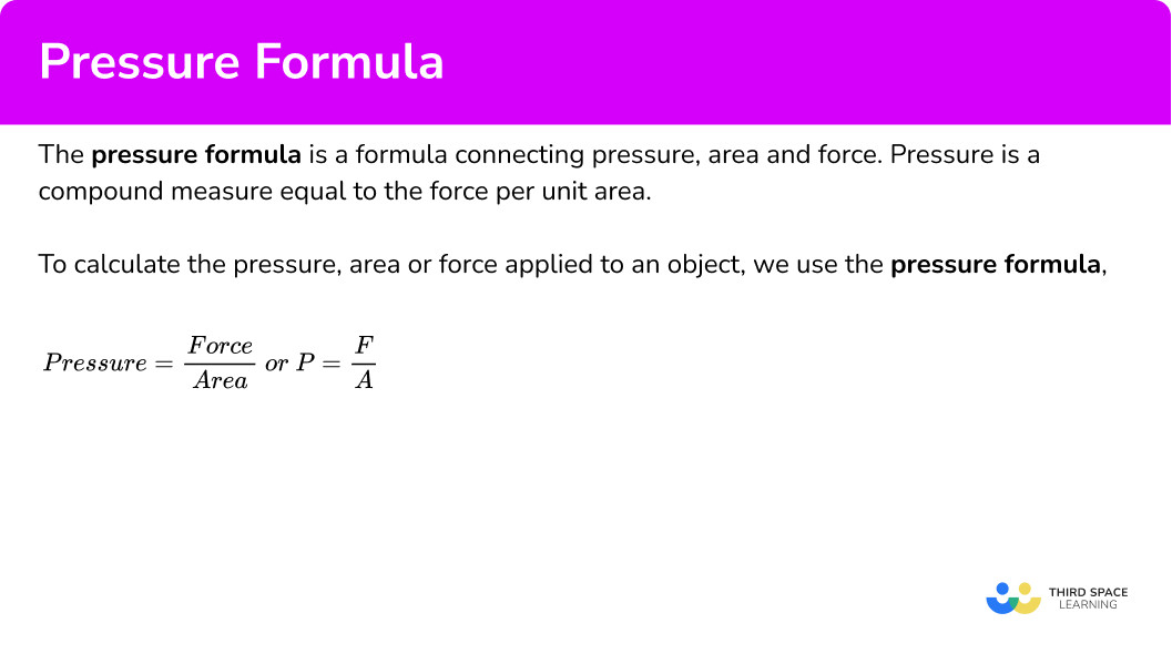 What is the pressure formula?