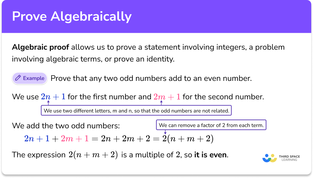 Prove Algebraically GCSE Maths Steps Examples Worksheet