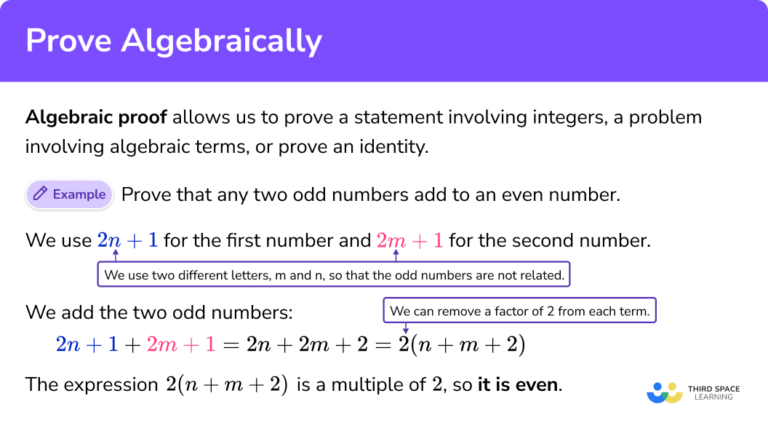 Prove Algebraically - GCSE Maths - Steps, Examples & Worksheet