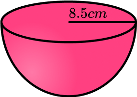 Surface area of a hemisphere example 2