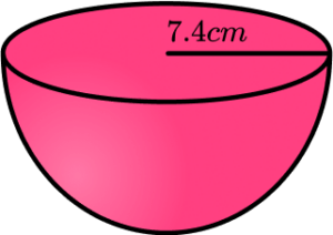 Surface area of a hemisphere practice question 1