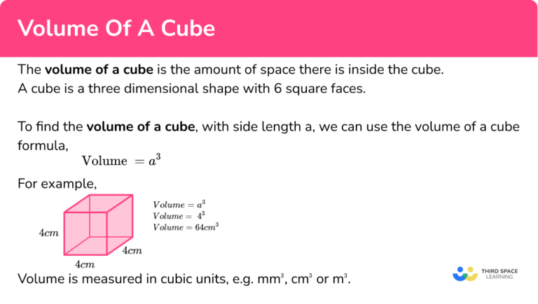 Volume of A Cube - GCSE Maths - Steps, Examples & Worksheet