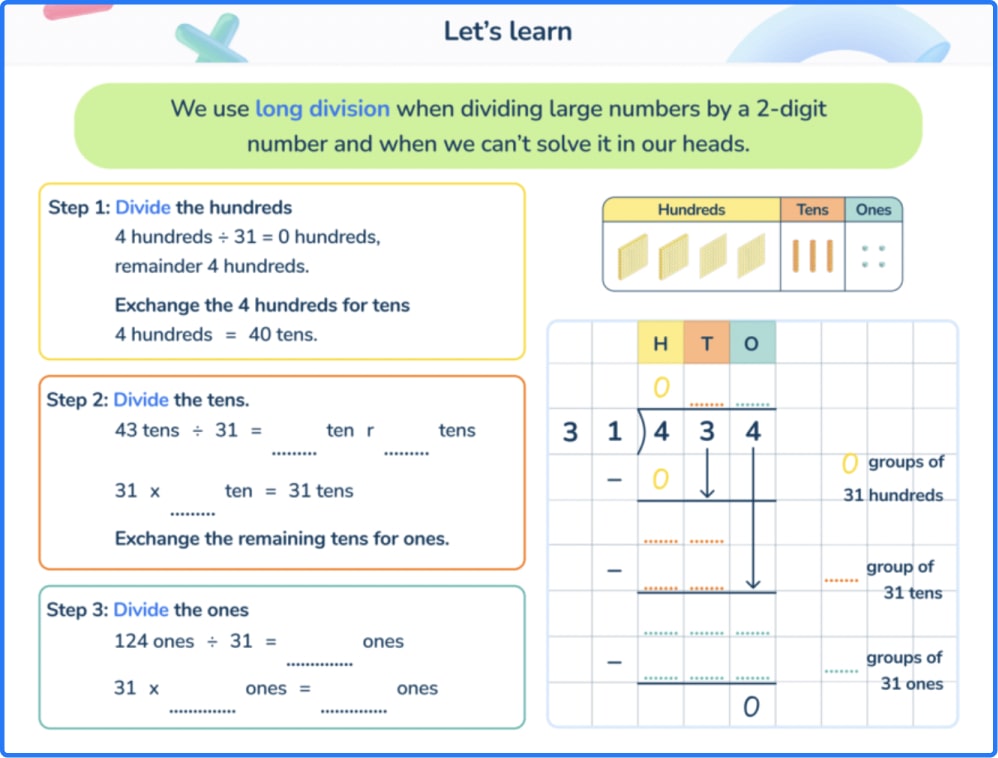 Third Space Learning one to one tuition slide on division lesson