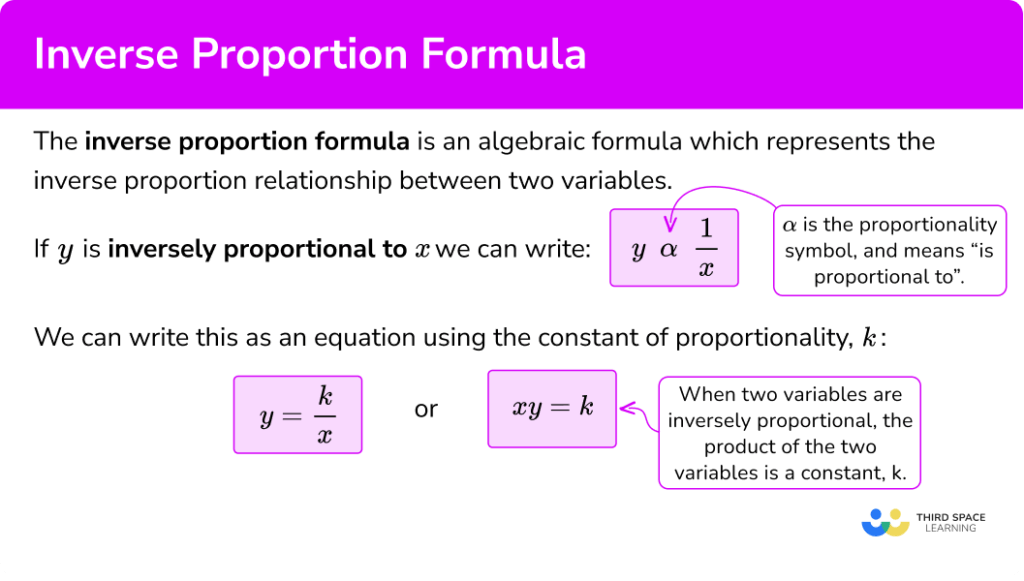 Inverse Proportion Formula - GCSE Maths - Steps & Examples