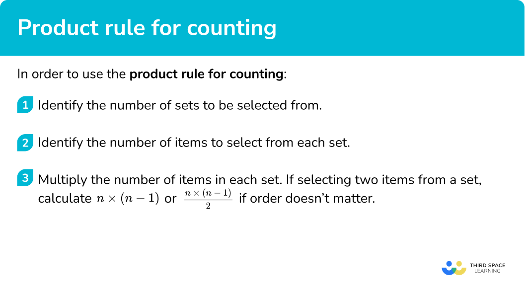 Explain how to use the product rule for counting