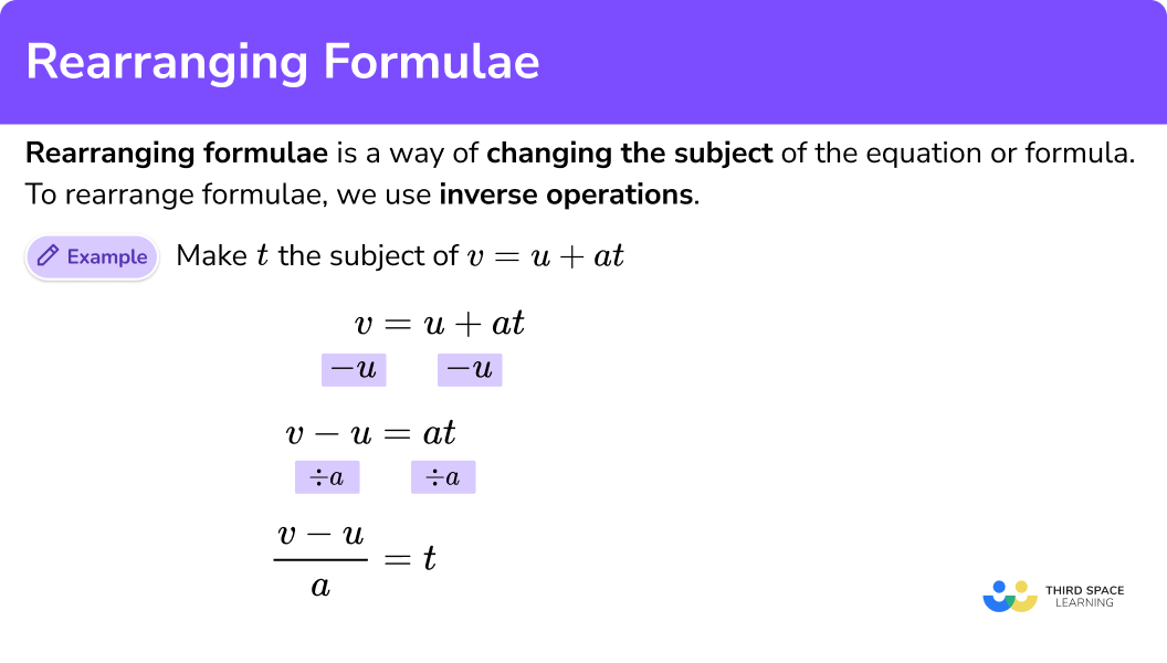 What is rearranging formulae?