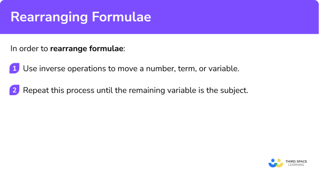 Rearranging Formulae - GCSE Maths - Steps, Examples & Worksheet