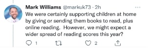 tweet on reading scores