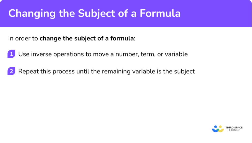 Changing The Subject Of A Formula - GCSE Maths Guide