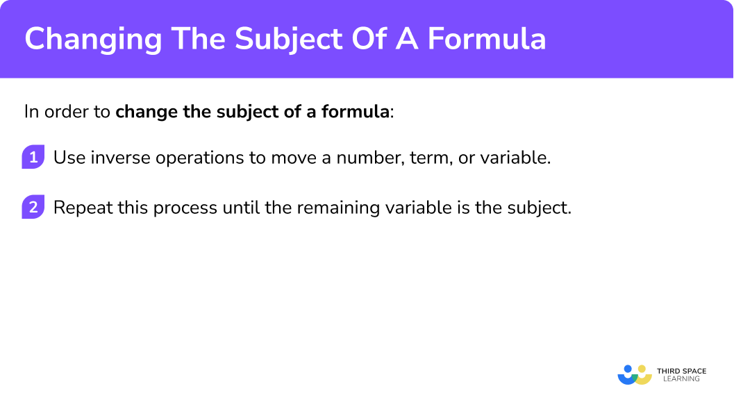 Explain how to change the subject of a formula