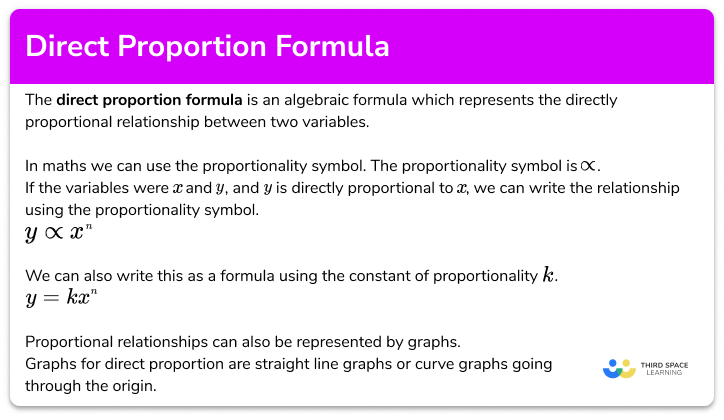 Direct proportion formula