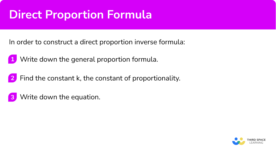 Explain how to construct a direct proportion formula