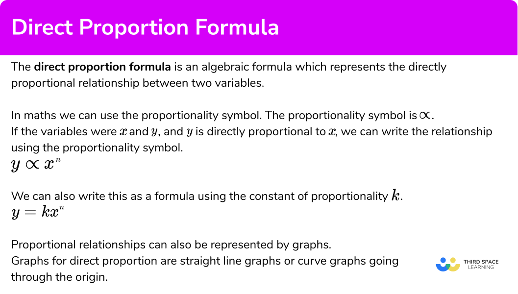What is the direct proportion formula?