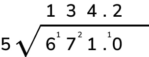Division expressed as a decimal
