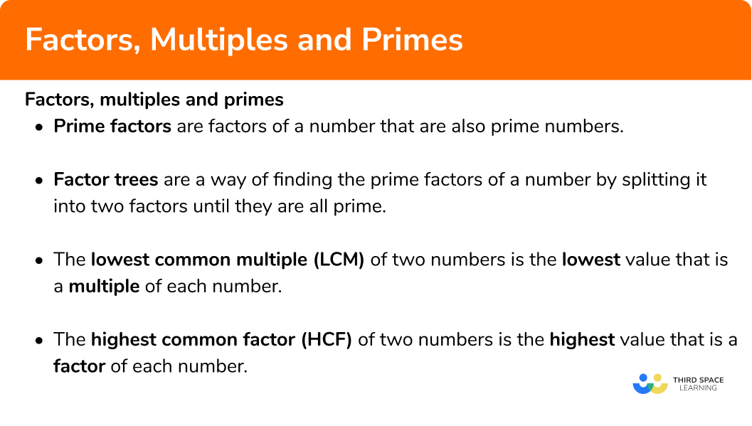 How to use factors, multiples and primes?
