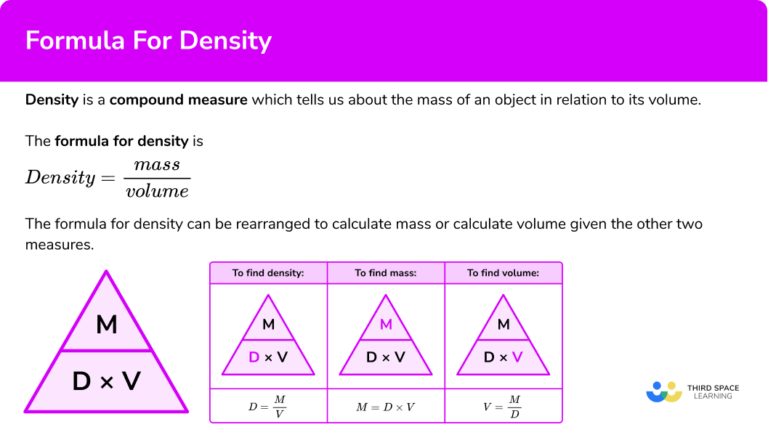 Formula For Density Gcse Maths Steps And Examples