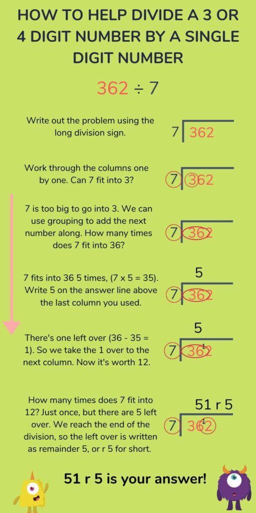 how to divide a 3 or 4 digit number by a single digit number