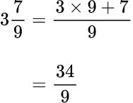 Mixed number to improper fraction image