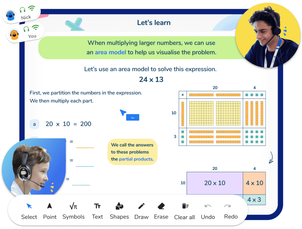 Interactive one-on-one tutoring instruction 