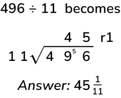 short division with remainders