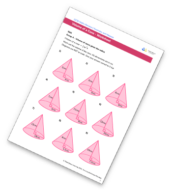 Volume Of A Cone Worksheet