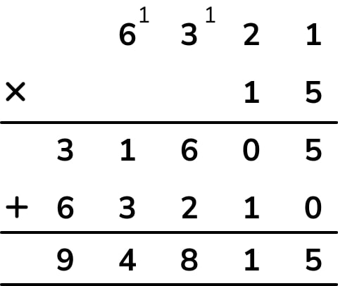 standard algorithm multiplication example question