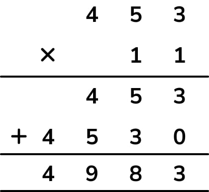 standard algorithm multiplication  final step