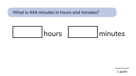 reasoning question for 5th graders using time