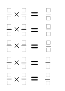 Multiplying fractions game