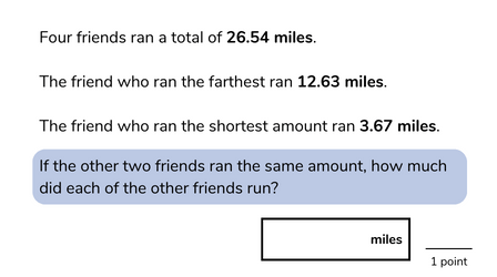 math problem for 5th graders using distance