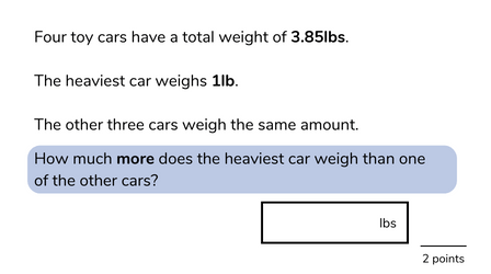 math problem for 5th graders using weight