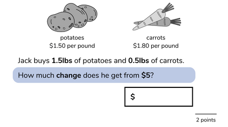 multiple step worded problem for 5th graders using money