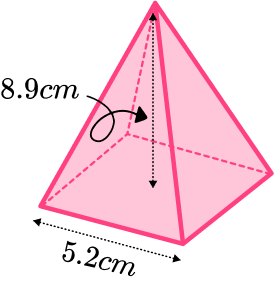 Square based pyramid gcse question 3