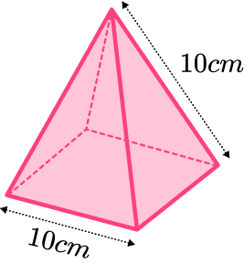 Square based pyramid gcse question 4