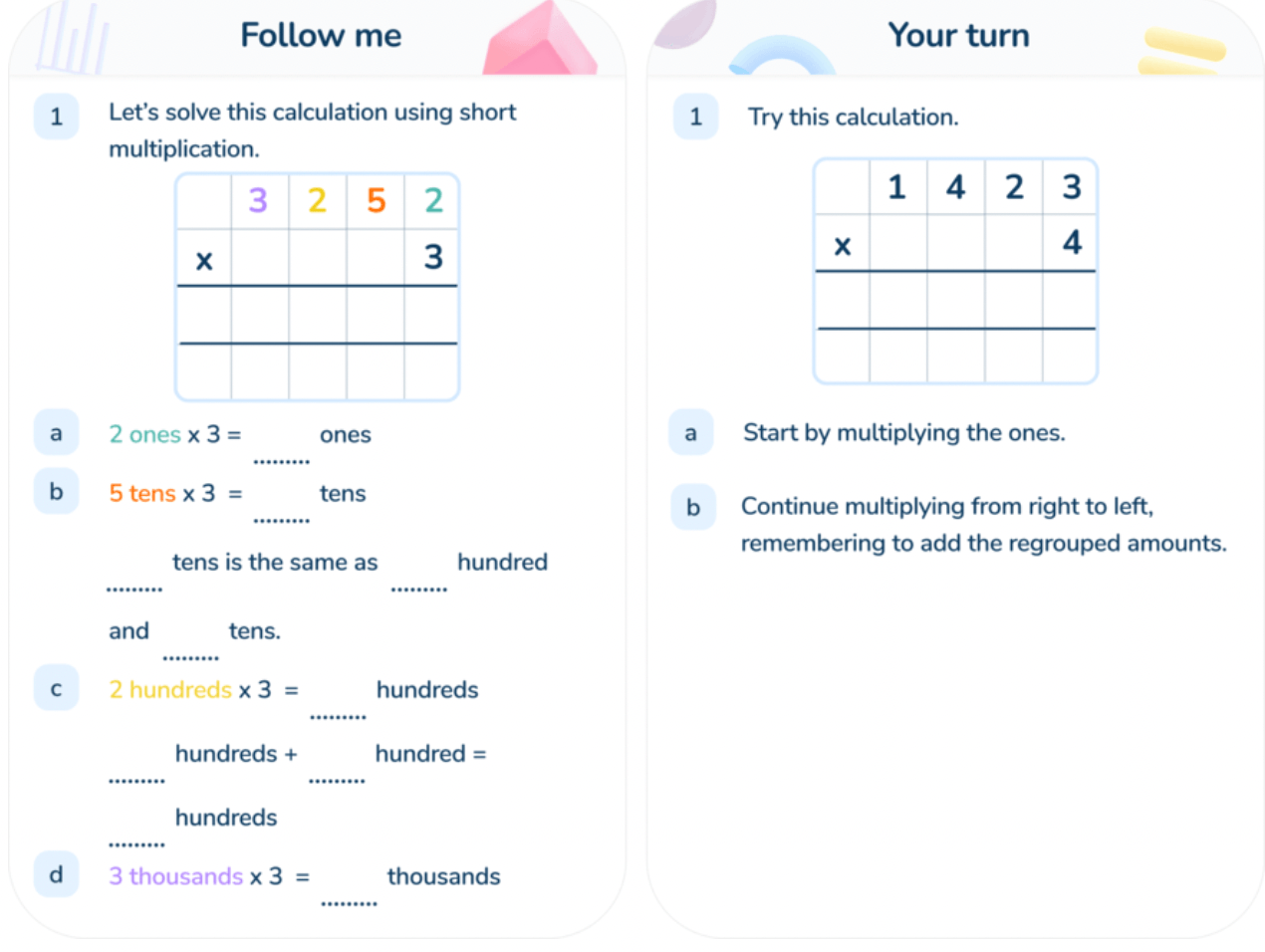 Step by Step Teaching On Standard Algorithm For Multiplication