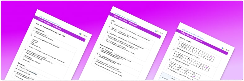 Using Ratio Tables GCSE Maths FREE Third Space Learning